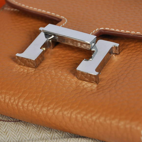 Cheap Fake Hermes Constance Wallets Togo Leather A608 Camel - Click Image to Close